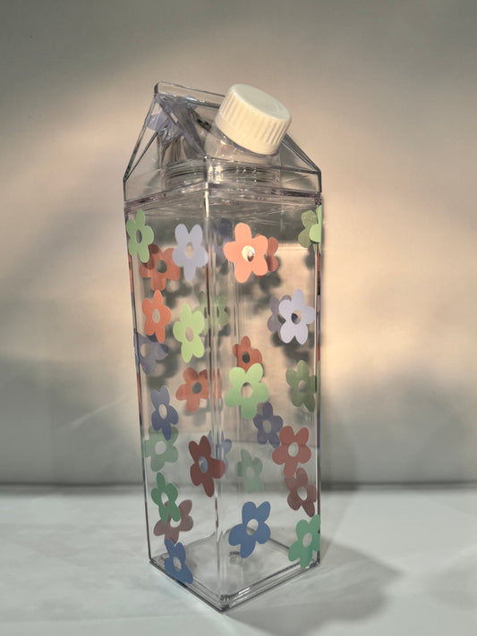 Flower Cutie Milk Carton Cup – 1 of 1 Exclusive Floral Aesthetic Cup 🌸✨