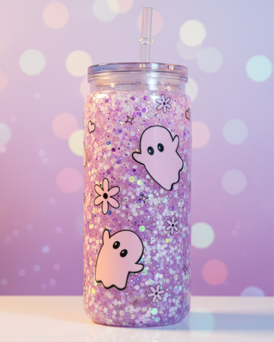 Ghoulie Pink Ghost Tumbler – Ready to Ship! 💅👻